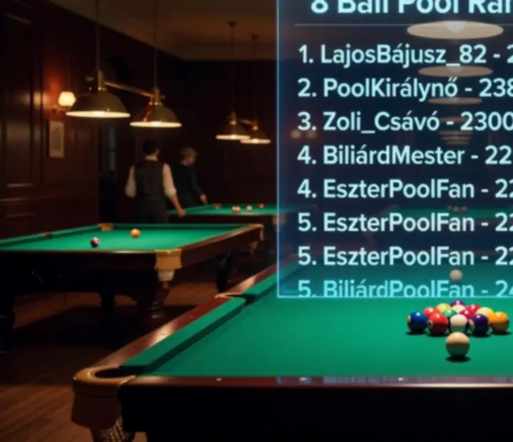 Magyar 8 Ball Pool toplista vizuális ábrázolás