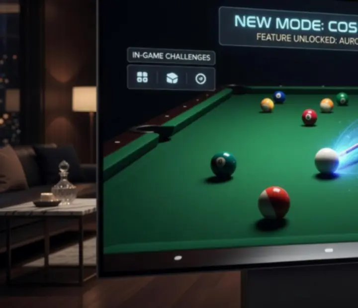 Digitális 8 Ball Pool új funkciók vizuális effektekkel